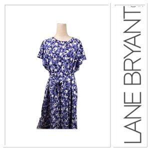 NWT Lane Bryant purple flower print dress size 20